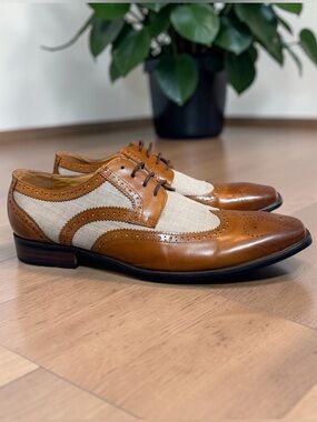 Stacy Adam’s Men’s Dress Shoes Brown Leather Wingtip Oxford Brogue - Size 13M